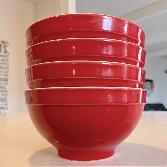 Emile Henry Dining Rare 4 Emile Henry Red Cereal Bowls Modele